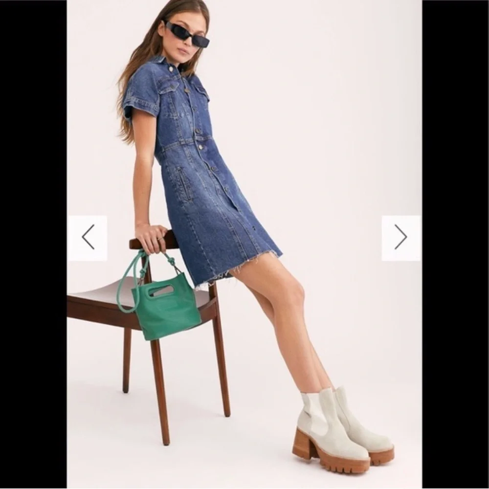 Free People Women’s Denim The City Mini Jean Dress Size Small NWT